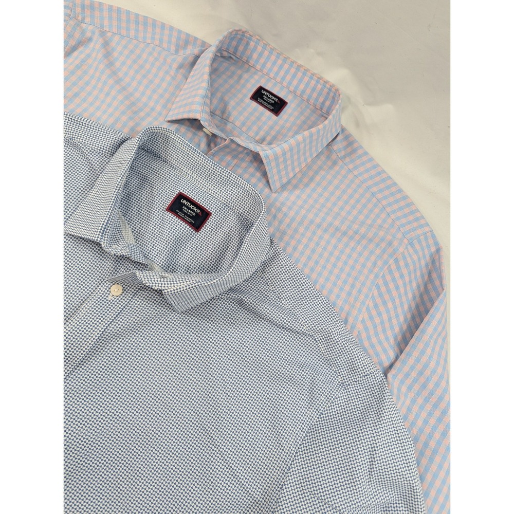 2) Two UNTUCKit Nylon Stretch Performance Button Down Shirt 2XL Regular Fit